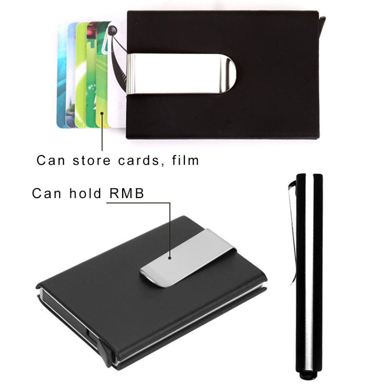 Porte-cartes de crédit antimagnétique en fibre de carbone, couleur unie, pince à billets, taille : 10 x 6,6 cm