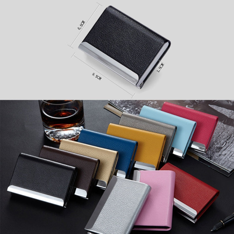 Lichi texture Business Card Holder Credit Card ID Case Holder