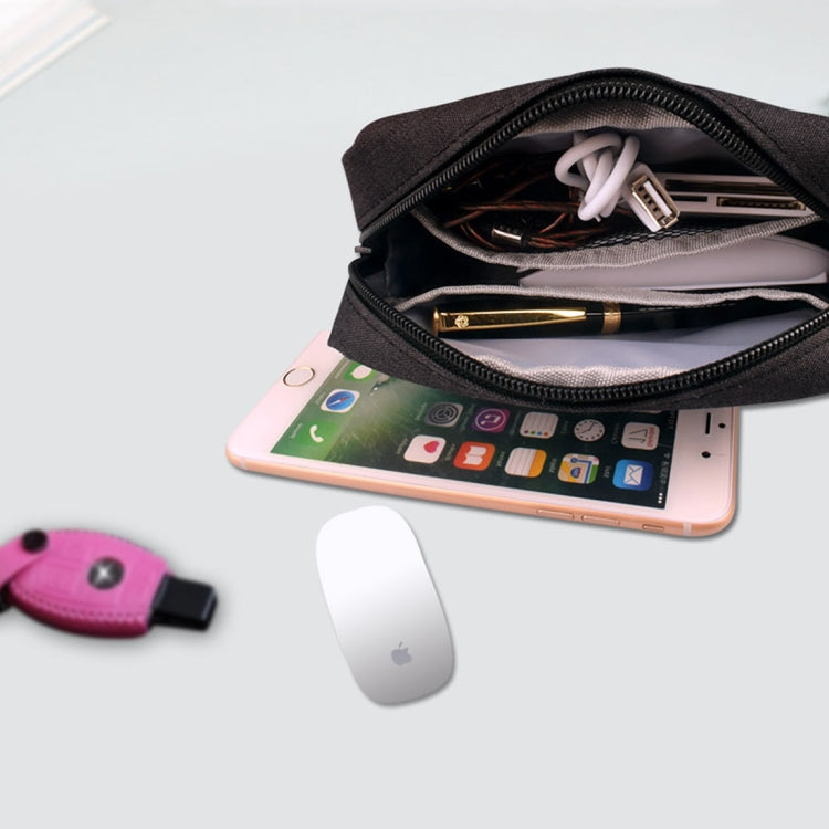 Simple Multi-functional Digital Device Travel Storage Bag for Phones, Power Bank, U-disk, Earphones, Data Cable and etc, Big Size: 23*11*5cm