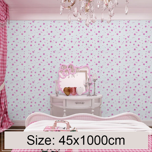 Papel tapiz decorativo con diseño de ladrillo de piedra 3D creativo con diseño de flor de cerezo en polvo, pegatinas para pared de dormitorio y sala de estar, rollo de papel tapiz impermeable, tamaño: 45 x 1000 cm, flor de cerezo en polvo