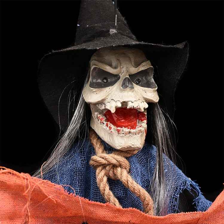 Halloween Hang Ghost Resin Electric Skull Bar Door Welcome Ghost Voice Skeleton Props Decorations
