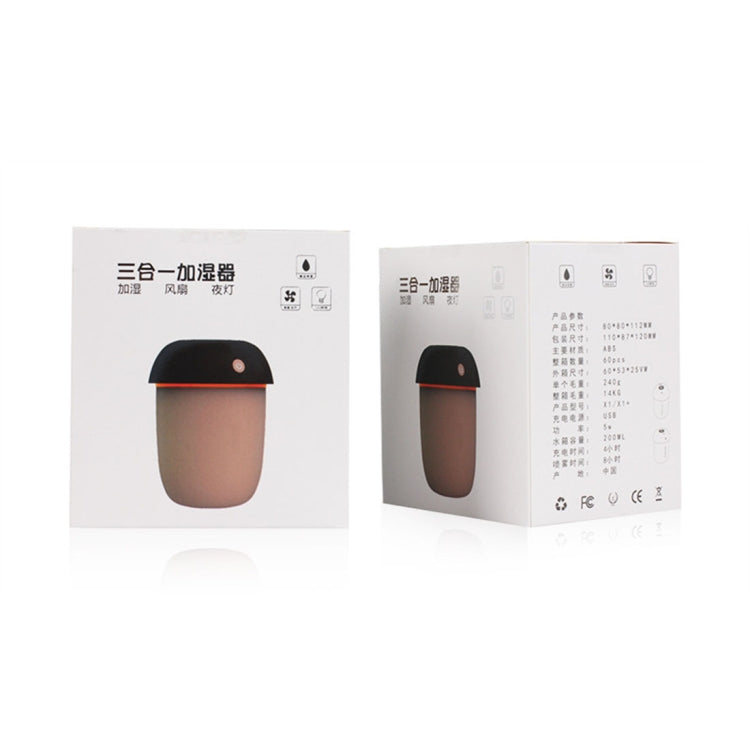 Humidificateur d'air électrique multifonction 3 en 1 en forme de champignon, chargement USB, humidificateur ultrasonique à brume fraîche avec port USB étendu