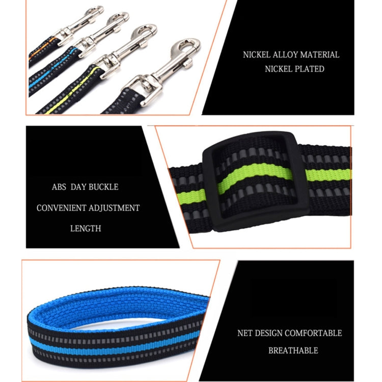 Pet Dogs Nylon Night Reflective Breathable Handheld Traction Lead Leash, Size: M, Adjustable Range: 2.5*(100-140cm), Size: M, Adjustable Range: 2.5*(100-140cm)