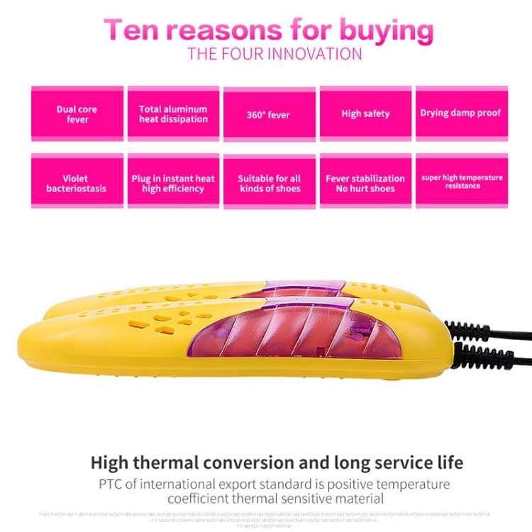 Multifunctional Household Cartoon Dehumidification Deodorization Shoe Warmer Dryer with Lighting, US Plug