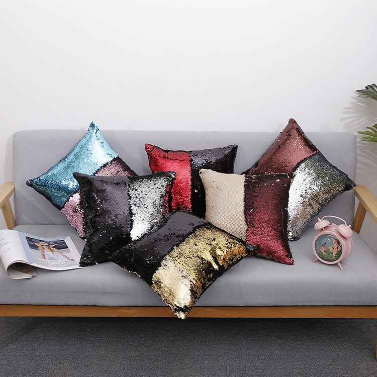 DIY Two Tone Glitter Sequins Throw Pillow Case Reversible Sequin Magical Color Changing Pillow Cover, Size: 40*40cm, HC6661A, HC6661AB, HC6661AC, HC6661AD, HC6661AE, HC6661AF, HC6661AG, HC6661AH, HC6661AJ, HC6661AK, HC6661AL, HC6661AM, HC6661AN, HC6661...