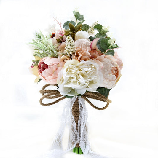 Bouquet de mariée avec fleurs, accessoires pour demoiselle d'honneur, décoration de mariage, diamètre : 24 cm, D520