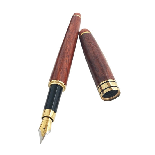 Pluma estilográfica de madera con punta extrafina de 0,7 mm y pistón transparente para oficina escolar