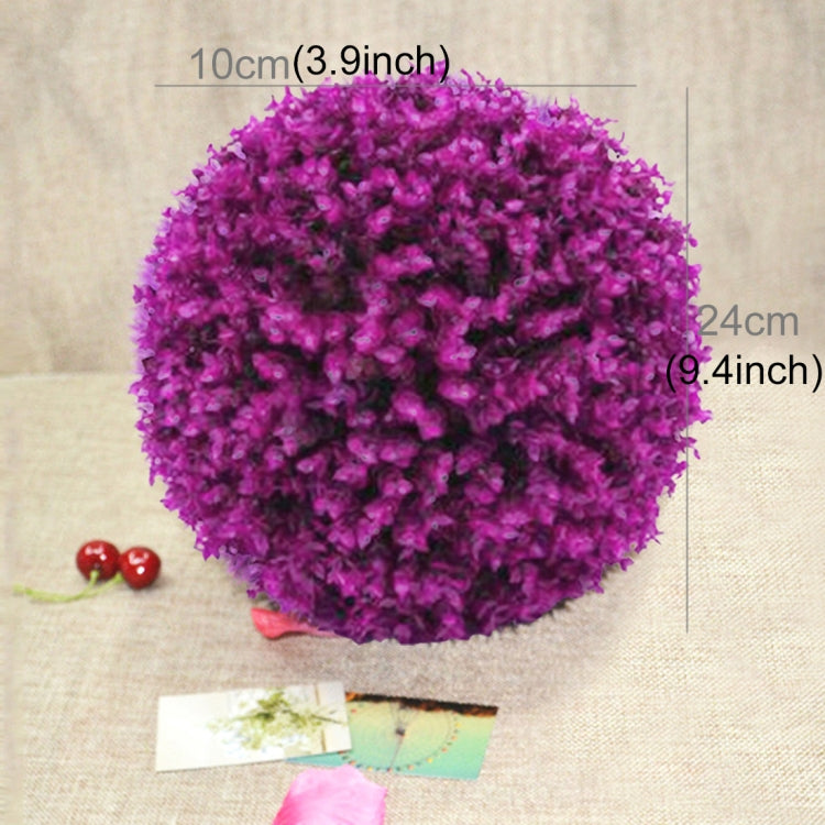Arbre artificiel en boule d'eucalyptus violet, décoration de mariage, d'extérieur, de maison, ornement suspendu, diamètre : 9,5 pouces, 9,5 pouces