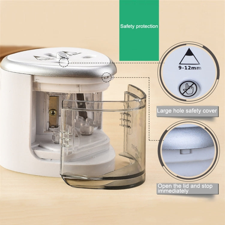Office School Stationery Battery Operated Dual Slots Electric Colored Pencil Sharpener, Random Color Delivery, Dual Slots Electric Sharpener