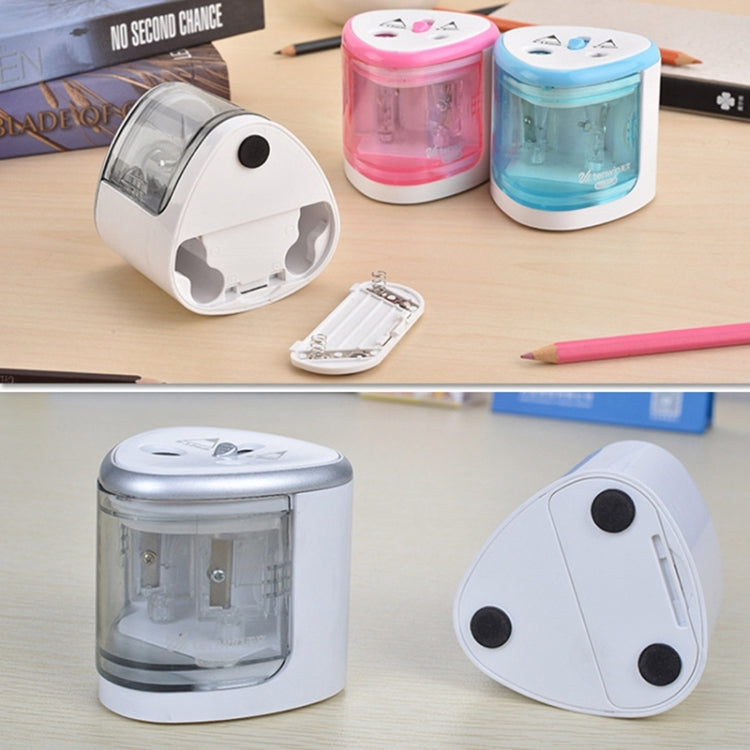 Office School Stationery Battery Operated Dual Slots Electric Colored Pencil Sharpener, Random Color Delivery, Dual Slots Electric Sharpener