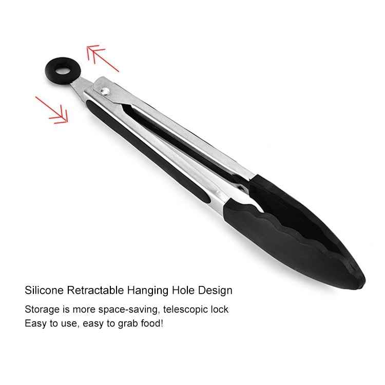 12 inch Silicone Non-slip Food Bread Barbecue BBQ Clip Tongs Kitchen Tools