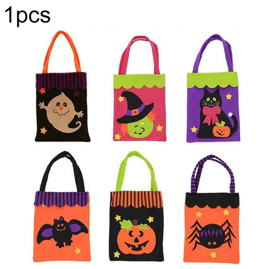 Sac fourre-tout carré créatif pour bonbons de dessin animé, décoration d'Halloween pour enfants, style aléatoire, sac fourre-tout pour bonbons de dessin animé
