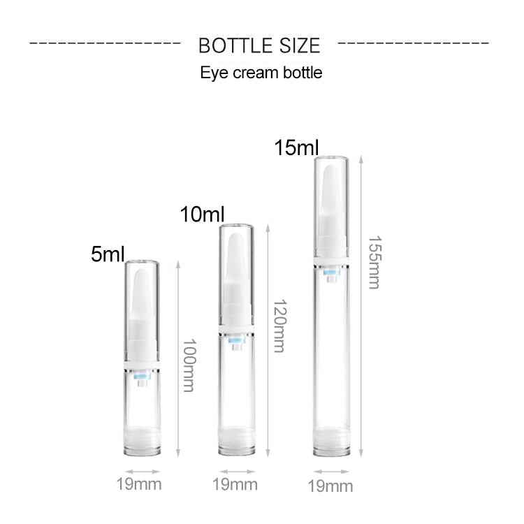 5 PCS Clear Empty Travel Portable Refillable Plastic Pump Bottle Containers, 10ml