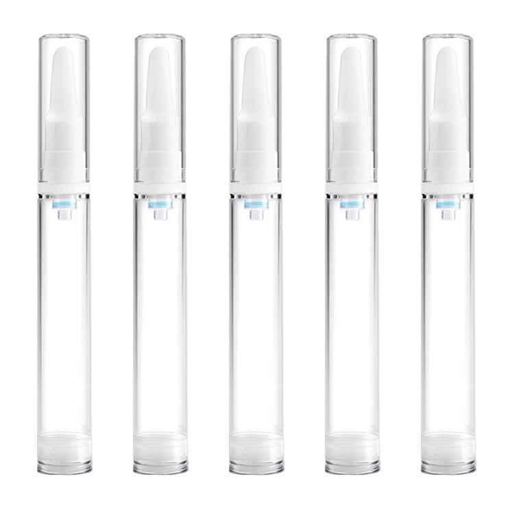 5 PCS Clear Empty Travel Portable Refillable Plastic Pump Bottle Containers, 15ml