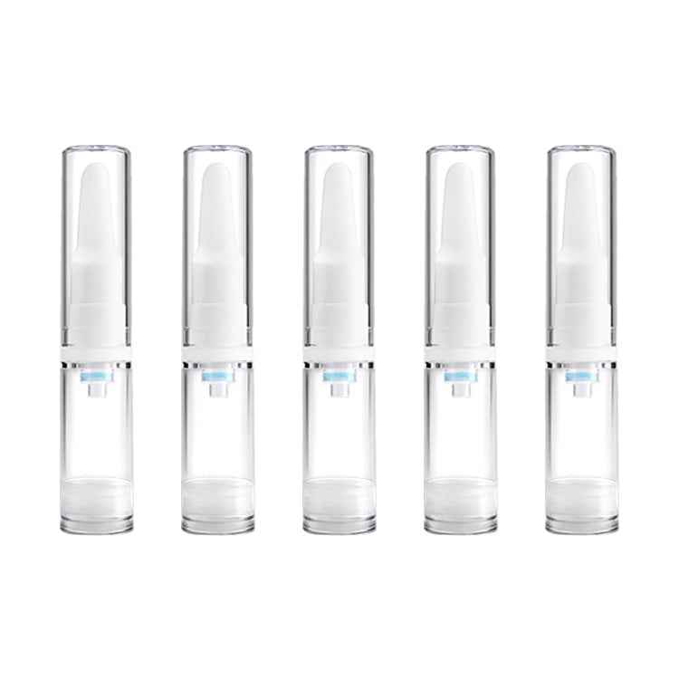 5 PCS Clear Empty Travel Portable Refillable Plastic Pump Bottle Containers, 5ml, 5ml