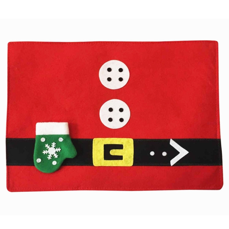 Christmas Decoration Santa Claus Suit Placemat with Glove Cutlery Holder, Santa