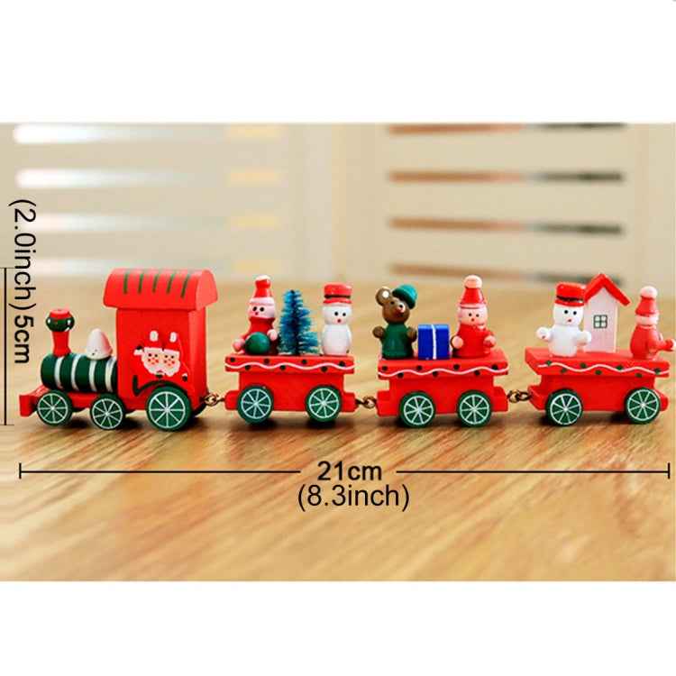 Christmas Dinner Table Decoration, Wooden Trains Children Kindergarten Christmas Decoration Ornaments Gifts