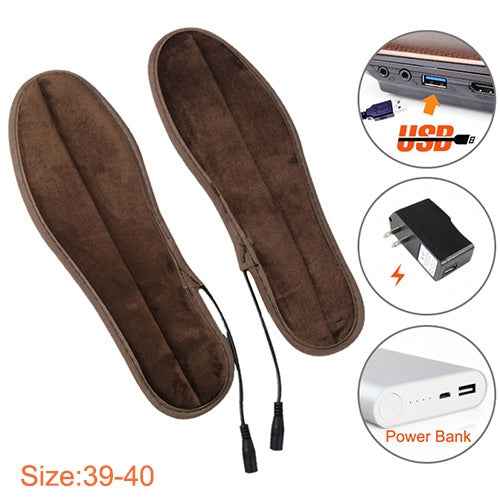 USB Electric Powered Heated Insoles Keep Feet Warm Pad with USB Cable, Size: 245-250mm