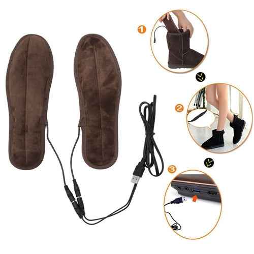 USB Electric Powered Heated Insoles Keep Feet Warm Pad with USB Cable, Size: 245-250mm