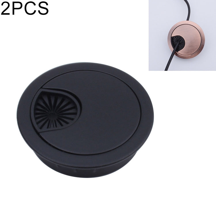 2 PCS Desk Computer Desktop Zinc Alloy Round Threading Box Hole Cover, Hole Diameter: 60mm (Green Bronze), 60mm