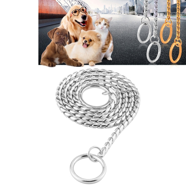 Pet Collars Pet Neck Strap Dog Neckband Snake Chain Dog Chain Solid Metal Chain Dog Collar,Length:35cm