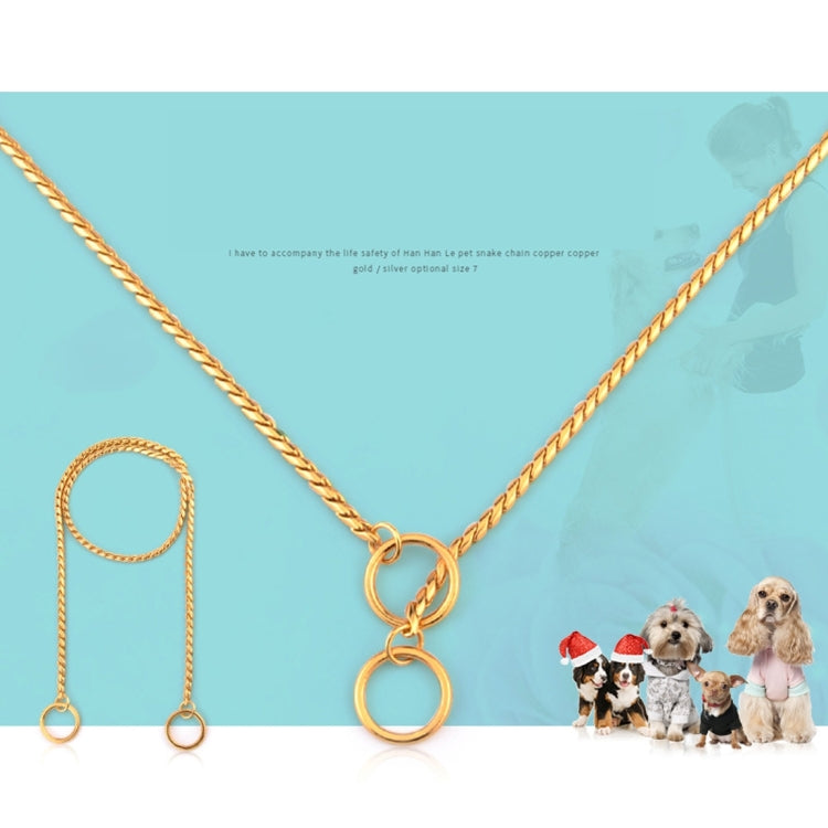 Pet Collars Pet Neck Strap Dog Neckband Snake Chain Dog Chain Solid Metal Chain Dog Collar,Length:40cm