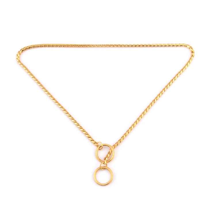 Pet Collars Pet Neck Strap Dog Neckband Snake Chain Dog Chain Solid Metal Chain Dog Collar,Length:55cm