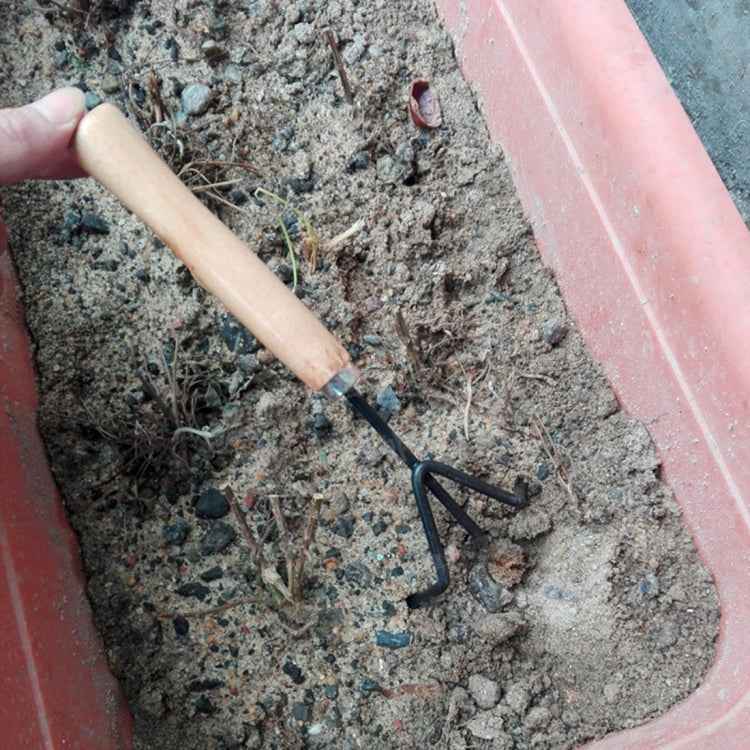Rake Shovel Digging Trowel 3 in 1 Wooden Handle Metal Head Mini Garden Plant Tool Gardening Tool Garden Flower Tools Garden Tools Combination Set