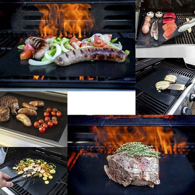 2 PCS 0.2mm Thick Barbecue Grill Mat Non-Stick BBQ Grill Mats, Size:40x33CM