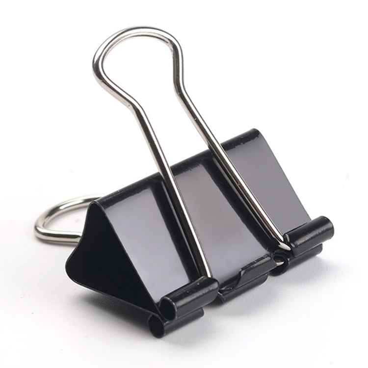 20PCS 51mm Black Metal Clip Notes Letter Paper Clip Office Bind