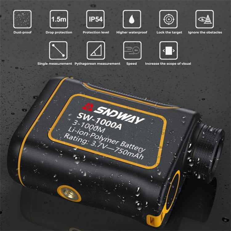 SNDWAY SW1000A Handheld Outdoor Waterproof Telescope Range Finder Distance Measurer, 1000m