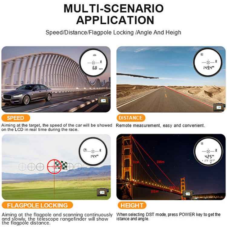 SNDWAY SW1000A Handheld Outdoor Waterproof Telescope Range Finder Distance Measurer, 1000m