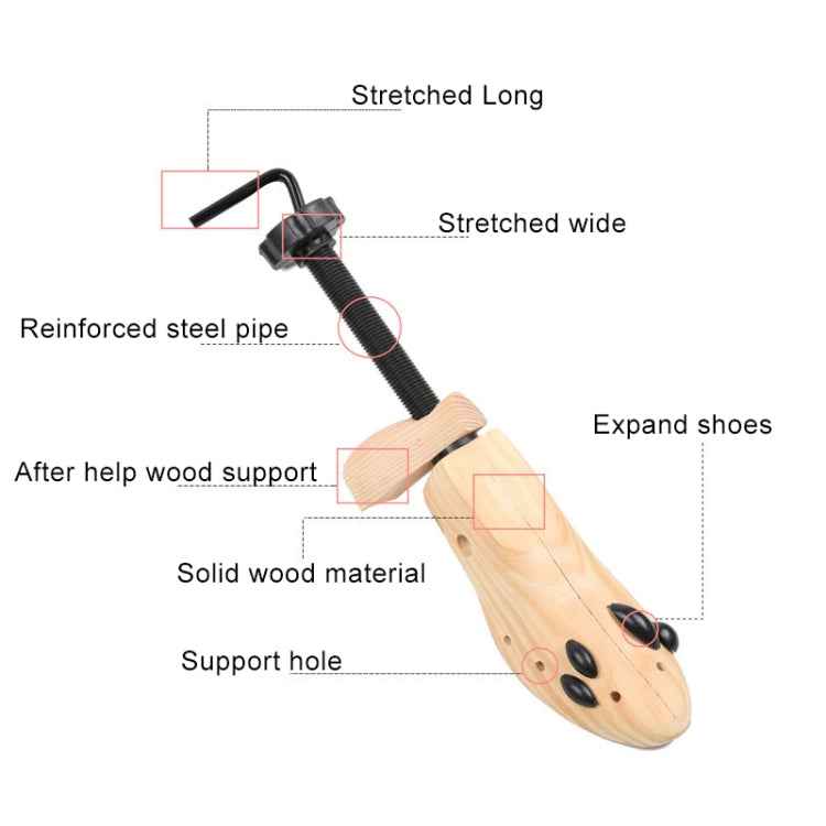 Pine Wood Unisex Fixed Fits Support Stretcher Shaper Shoes Expander , Size: M(38-41Yards)