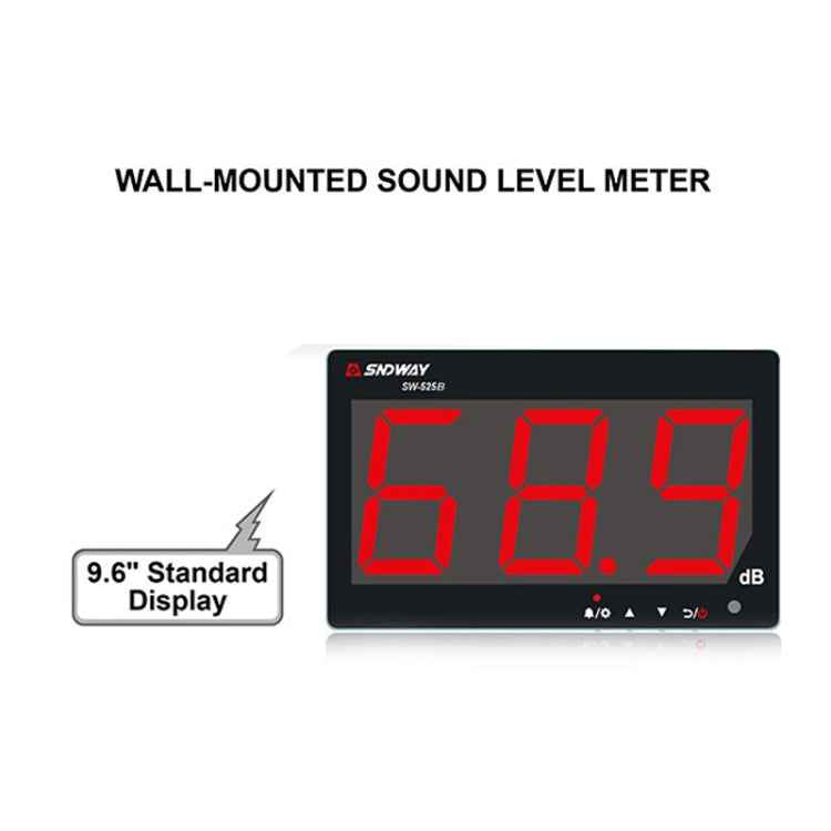 SNDWAY SW525B Wall-mounted DB Sound Level Meter Noise Tester with USB Data Storage Transfer & USB Communication
