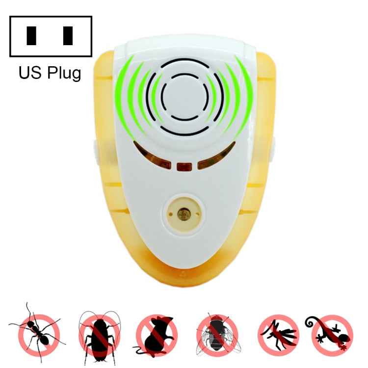 6W Electronic Ultrasonic Electromagnetic Wave Anti Mosquito Rat Insect Pest Repeller with Light, EU Plug, AC 90-240V, Random Color Delivery