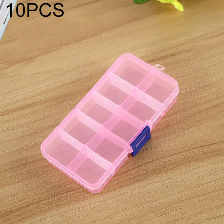 10 PCS Removable Grid Plastic Box Organizer for Jewelry Earring Fishing Hook Small Accessories, Size: Small, 10 Slots, 10 Slots (Purple+Blue), 10 Slots (White+Pink), 10 Slots (White+Blue), 10 Slots (Pink+Blue), 10 Slots (Orange + blue)