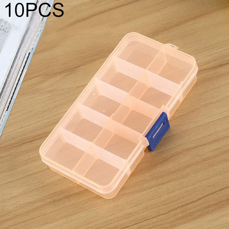 10 PCS Removable Grid Plastic Box Organizer for Jewelry Earring Fishing Hook Small Accessories, Size: Small, 10 Slots, 10 Slots (Orange + blue), 10 Slots (Purple+Blue), 10 Slots (White+Pink), 10 Slots (White+Blue), 10 Slots (Pink+Blue)