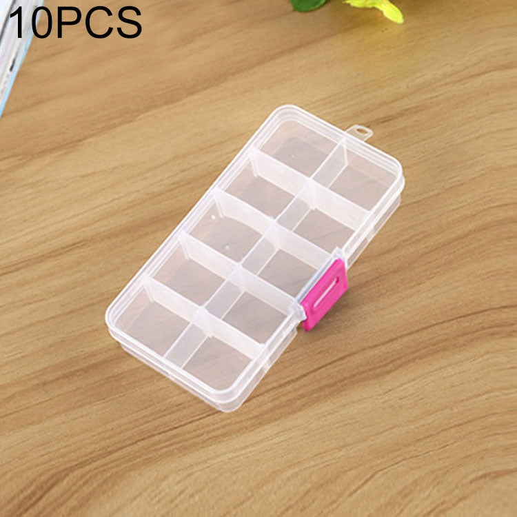 10 PCS Removable Grid Plastic Box Organizer for Jewelry Earring Fishing Hook Small Accessories, Size: Small, 10 Slots, 10 Slots (Orange + blue), 10 Slots (Purple+Blue), 10 Slots (White+Pink), 10 Slots (White+Blue), 10 Slots (Pink+Blue)