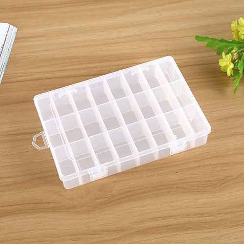 Plastic Removable Grid 24 Slots Box Organizer Storage Container for Jewelry Earring