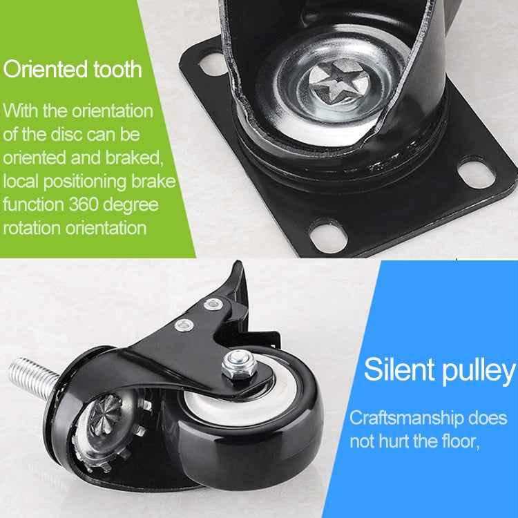 2 PCS 2 inch Furniture Cabinet Coffee Table Silent Universal Wheel