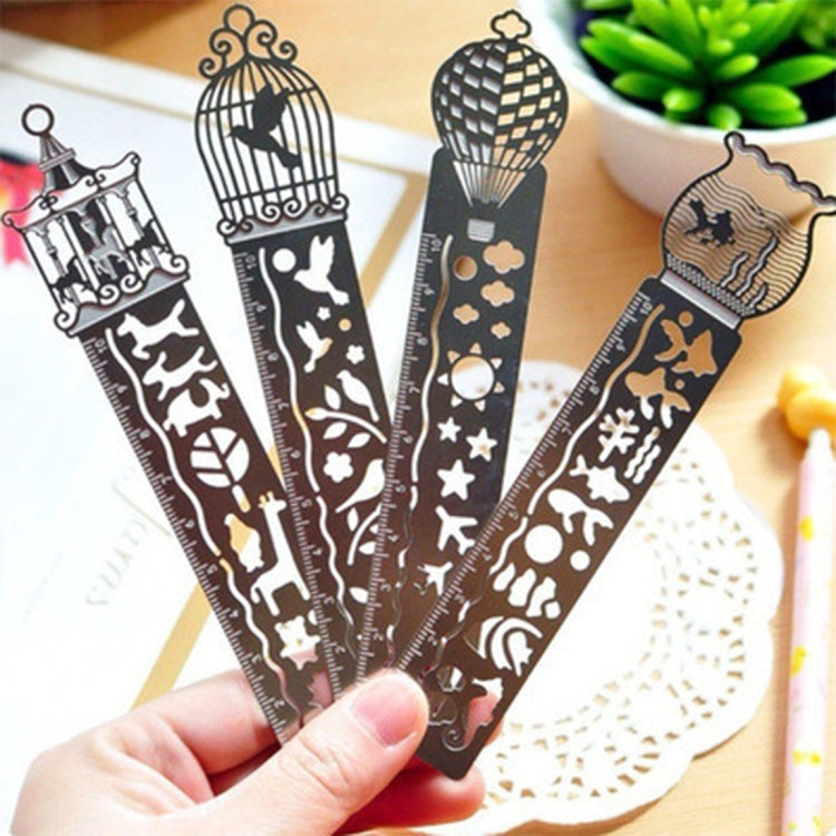 5 PCS Delicate Hollow Out Pattern Bookmark Ultra-thin Metal Bookmark Tape Ruler Fashion Bookmarks for School Office Supplies, Random Pattern Delivery