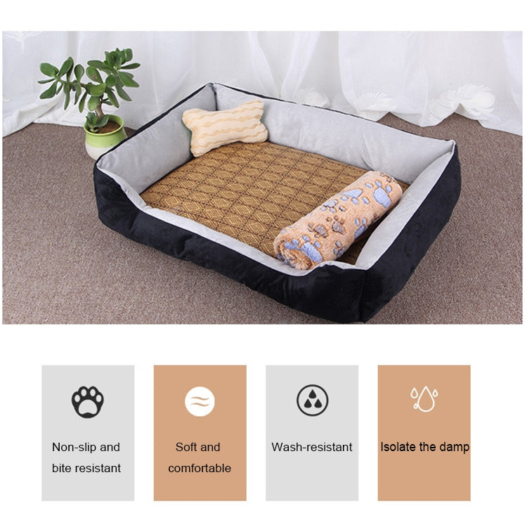 Dog Bone Pattern Big Soft Warm Kennel Pet Dog Cat Mat Blanket, with Blanket Size: S, 60×45×15cm