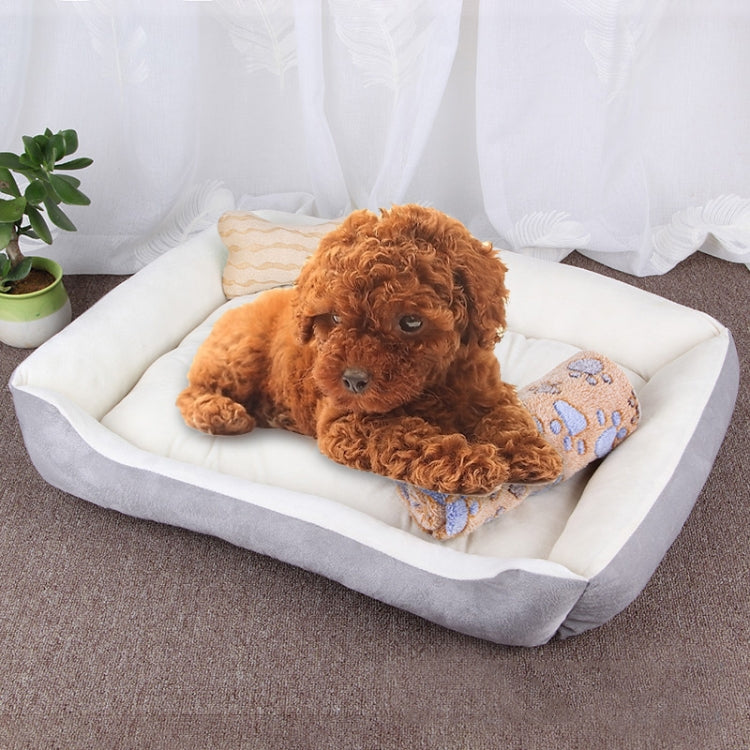 Dog Bone Pattern Big Soft Warm Kennel Pet Dog Cat Mat Blanket, with Blanket Size: S, 60×45×15cm