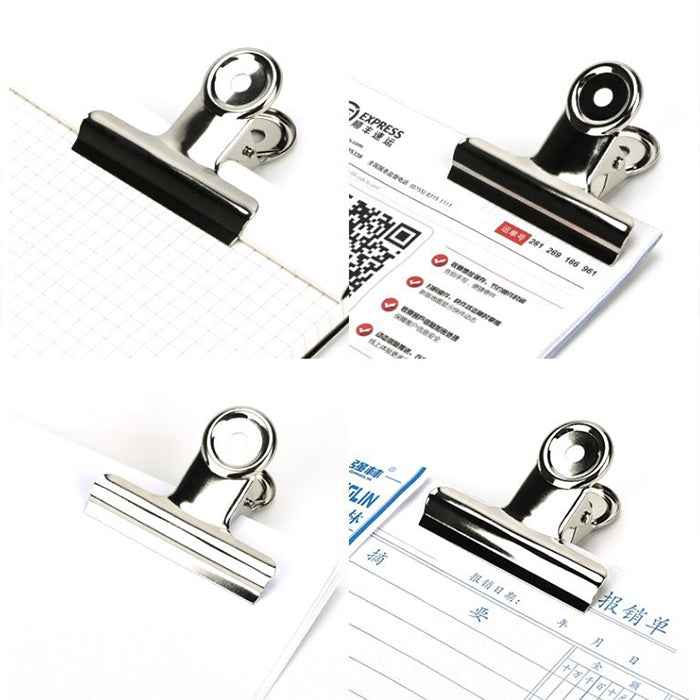 10pcs 63mm Silver Metal Stainless Steel Round Clip Notes Letter Paper Clip Office Bind Clip