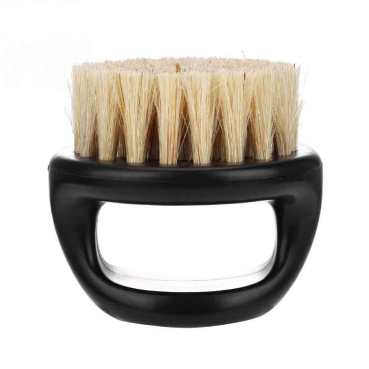 Men Ring Design Portable Boar Brush Black ABS Haircut Cleaning Shaving Brush