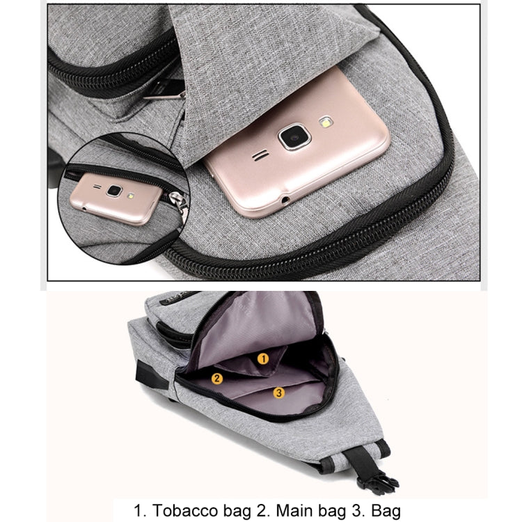 Dxyizu Multi-Function Portable Casual Canvas Chest Bag Outdoor Sports Shoulder Bag Waist Bag with External USB Charging Interface for Men / Women / Student, Random Logo Delivery