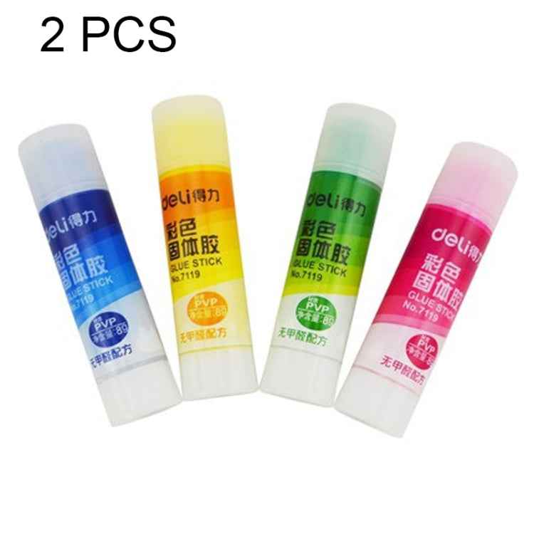 2 PCS School Supplies Solid Glue High Viscosity Color Without Formaldehyde Solid Glue, Random Color Delivery
