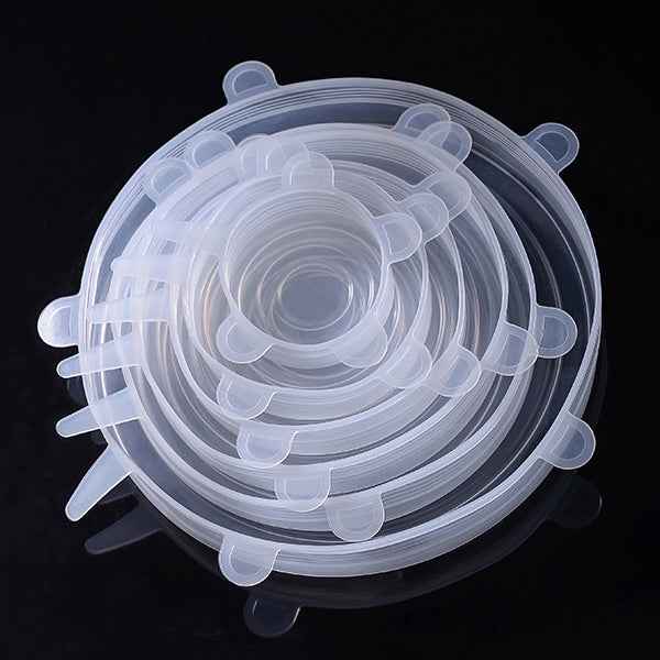 6 PCS / Set Food Grade Silicone Sealing Lids Fresh Keeping Covers