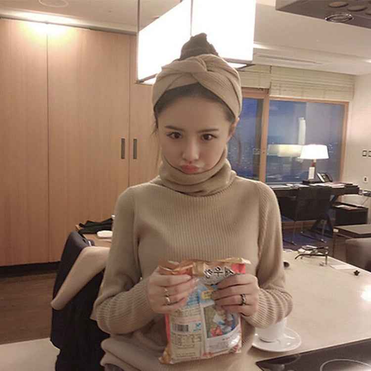 Women Temperament Knitting Cross Shape Hair Band