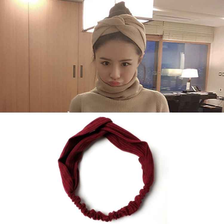 Women Temperament Knitting Cross Shape Hair Band
